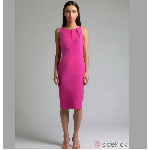 Taylor Dresses & Skirts - Taylor mod jacquard textured pink sheath dress sz 8 valentines day pink date